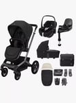 Maxi-Cosi Fame Pushchair, Carrycot and Accessories with Pebble 360 Pro2 Car Seat and FamilyFix 360 Pro Car Seat Base Premium Bundle, Black