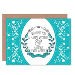 Wedding Marriage Happy Ever After Blank Greeting Card With Envelope