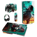 playvital Autocollant pour ps5 Slim Console Standard Sticker Skin pour ps5 Slim Disc Edition,Autocollants Accessoires pour ps5 Manette pour ps5 Télécommande&Casque&Station de Charge-Zombie Enragé