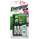 Energizer NiMH Charger + 4 AA NiMH - battery chargers (Indoor, Nickel Metal Hydride, AA, AAA, Nickel-Metal Hydride (NiMH), AA, 50/60)