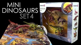 Schleich Dinosaures 42331 - Lot de 4 mini-dinosaures avec puzzle marécage