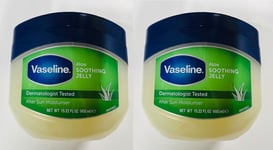 2 X Vaseline ALOE SOOTHING Petroleum Jelly (Dermatologist tested) 450ml each.