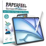 [2 Pack] Paperfeel Screen Protector for iPad Air 11 Inch 2024 M2 Model, Matte PET Paper Film Compatible with Apple Pencil Drawing, Writing, Anti Glare, Anti Fingerprint, Anti Scratch,Easy Installation