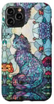 Coque pour iPhone 11 Pro Selkirk Rex Cat Curly Hair Stained Art Effect Stain Floral