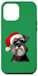 iPhone 12 Pro Max Miniature Schnauzer With Santa Hat Cristmas Xmas Dog Owner Case