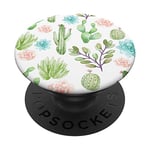 Green Cactus Pop Mount Socket Cute Desert Plant and Flowers PopSockets Swappable PopGrip