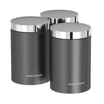 Morphy Richards Accents Kitchen Storage Canisters, Titanium, Set of 3 974067