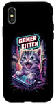 Coque pour iPhone X/XS Gamer Kitten Cute Gaming Jeux vidéo Cat Lover