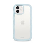 Holdit iPhone 12 / 12 Pro Wavy Skal - Mineral Blue / Transparent