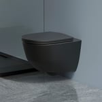 Laufen Pro Vegghengt toalett 53x36 cm, rimless, Sort Matt - H8209667160001