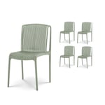 Kosmi - Lot De 4 Chaises De Jardin Ou Terrasse Vertes En Résine Polypropylène