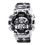 HONHX Électronique Hommes Montre LED Numérique Date Semaine Alarme Étanche Militaire Choc Montre Mode Sports de Plein Air Horloge Montre