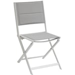 Lot de 4 chaises de jardin pliantes Allure glacier & blanc en aluminium traité époxy - Hespéride