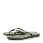 Havaianas Womens Ladies - Slim Swarovski Flip Flop - Khaki - Size EU 35