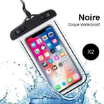 Pack-2 Pochette Etanche Pour Iphone 14 Pro Max 14 Plus 13 Pro Max 12 Mini 12 Pro Max - Sac Waterproof Noir Sport Natation - E.F.Connection