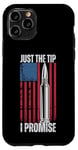 iPhone 11 Pro Just The Tip Gun Bullet US Flag Rifle Machine Gun Men Women Case