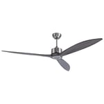 reiga Ventilateur de Plafond Intérieur, 165 CM Ventilateur de Plafond Télécommande et minuterie, 3 lames de diamètre 65"/165 CM, DC moteur, 6 Vitesses (Gris)