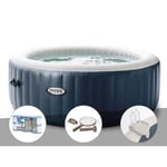 Spa gonflable Intex PureSpa Blue Navy rond 6 places - 170 diffuseurs à bulles