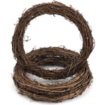 2X Naturlig Vinranka Ring DIY Dörr Vägg Homne Dekor Jul Kransar Hantverk 20cm