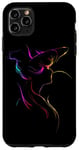 Coque pour iPhone 11 Pro Max Silhouette de femme vibrante Art vague lumineuse