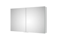 Armoire à glace aluminium murale salle de bain et toilettes, étagère miroir LED encastrée + prise, UP7012, H.70cm x L.120cm