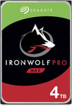 IronWolf Pro 4 To, Disque dur interne NAS HDD, CMR 3,5"" SATA 6 Gbit/s 7 200 tr/min, 128 Mo de mémoire cache, pour NAS RAID, services Rescue valables 3 ans (ST4000NE001)