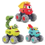 MOONTOY Toy Cars for 1+ Year Olds Boys Girls Gift,3 PCS Monster Truck Car Toys for 2 Year Old Boy, Pull Back Cars Toy for 9 12 18 Months, Baby Friction Car Toys 1st Birthday Gifts for Boys Girls