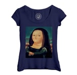 T-Shirt Femme Col Echancré Mona Lisa La Joconde Fernando Botero Peinture Portrait Grosse Dame