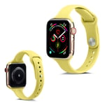 Apple Watch Series 5 44mm yksinkertainen silikoninen kellonauha - Keltainen