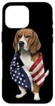 Coque pour iPhone 16 Pro Max Beagle Dog Patriot Wrap dans le drapeau des USA American Spirit