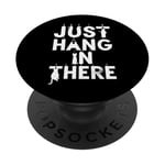 T-shirt amusant de chat disant que je suis juste accroché là-dedans PopSockets PopGrip Adhésif