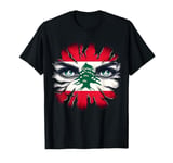 Peace Sign Proud Lebanese | Torn Ripped Lebanon Flag T-Shirt