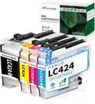 Lc424 Cartouche D'Encre Compatible Pour Cartouche Brother Lc424 Lc-424 Lc-424Val Pack Pour Brother Dcp-J1200W Dcp-J1200We Imprimante (Paquet De 4)[Q948]