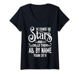 Womens Christian Scripture Bible Verse Psalm V-Neck T-Shirt