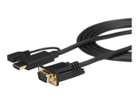 Startech.Com Hdmi To Vga Cable - 3 Ft / 1M - 1080P - 1920 X 1200 - Active Hdmi Cable - Monitor Cable - Computer Cable (Hd2vgamm3) - Adapterkabel - Hdmi, Micro-Usb Type B (Kun Strøm) Til Hd-15 (Vga) Hann - 1 M - Svart - Aktiv, 1920 X 1200 (Wuxga)-Stø