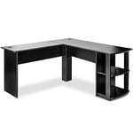 Merax L-Shaped Gaming Desk: Black Corner Desk for Home Office, PC, Laptop, Study, and Gaming - Large Computer Desk Workstation with Simple Setup