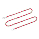 47" Purse Chain Strap with Buckles for Shoulder and Cross Body (Red + Silver)