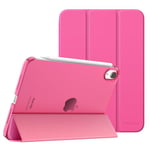 MoKo Case Fit New iPad Mini 6 2021 (6th Generation, 8.3-inch) - Slim Lightweight Hard Clear Back Shell Stand Cover with Translucent Frosted Back Protector, with Auto Wake/Sleep, Persian Pink