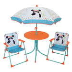 Fun House - 713095 indian panda Salon de jardin avec une table, 2 chaises pliables et un parasol pour enfant