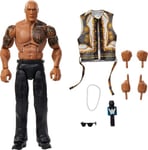 WWE Élite The Rock Figurine articulée de 15 cm à Collectionner avec Accessoires, Series 115, 25 Points d’Articulation et Mains interchangeables, JCJ00