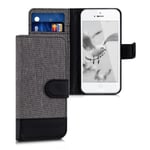 Fabric PU Leather Wallet Case for Apple iPhone SE 1.Gen 2016 iPhone 5 iPhone 5S