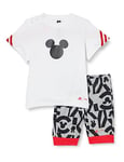 adidas Bébé garçon Inf Dy Mm Sum Baby set, Top:white/Vivid Red Bottom:medium Grey Heather/Black/Vivid Red S21, 3 mois EU