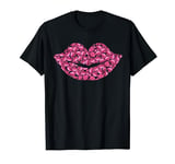 Pink Rose Flower Lips Tee Roses Lovers Floral Valentines Day T-Shirt