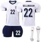 UEFA Euro 2024 Englands Hemmafotbollströja Nr 22 Bellingham Adult XS