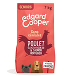 Edgard & Cooper Croquettes Chien Senior sans Cereales Nourriture Naturelle 7kg Poulet & Saumon Frais, Alimentation Saine savoureuse et équilibrée, Protéines de qualité