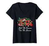 Womens Jesus The Reason For The Season Fun 2024 Christmas Holiday V-Neck T-Shirt