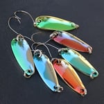 OriGlam 6pcs Fishing Spinner Les Les Sequins, Spinners Fishing Lures Lures de pêche Lours Spoon Bait en métal, Sponner à cuillère en métal appât pour la Truite Pike Bass Perch