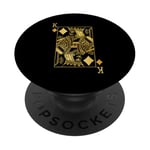 Lucky Poker Cards Knight King of Diamonds Game Casino PopSockets PopGrip Adhésif