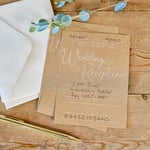 Ginger Ray- Kraft Card Wedding Reception Invitations with Envelopes 10 Pack, Neutral