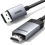 Ugreen DisplayPort til HDMI-kabel, 4K @ 60Hz, 2m - Grå